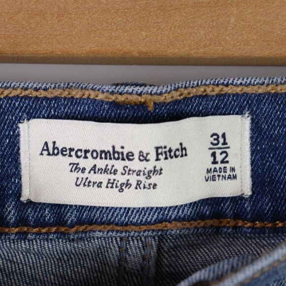 NWT Abercrombie & Fitch The Ankle Straight Ultra High Rise size 12/31 - Picture 5 of 7